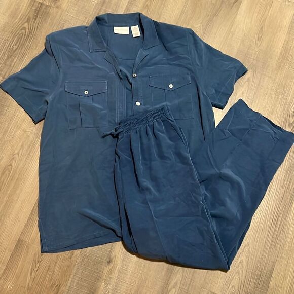 Alfred Dunner Blue Two Piece Outfit Set, Size 12, Coastal Grandma - Picture 1 of 10